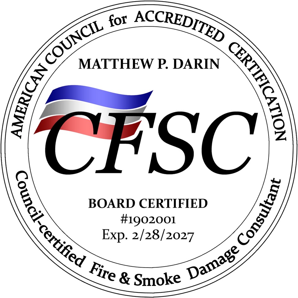 ACAC Council Board Certified Fire & Smoke Damage Consultant